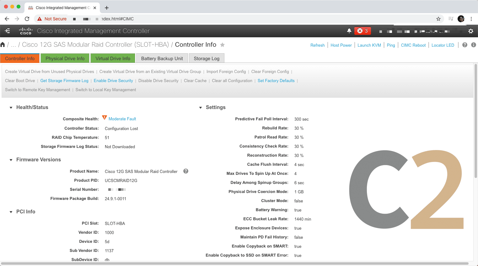 (特價2張)(USED) CISCO UCSC-MRAID12G V01 /w 2G CACHE RAID CARD 12Gbps 99% NEW + BATTERY - C2 Computer