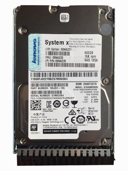 (NEW PARALLEL) IBM 00NA231 600GB 15000RPM SAS 12GBPS 2.5INCH SFF HOT SWAP G3HS 512E HARD DRIVE WITH TRAY - C2 Computer