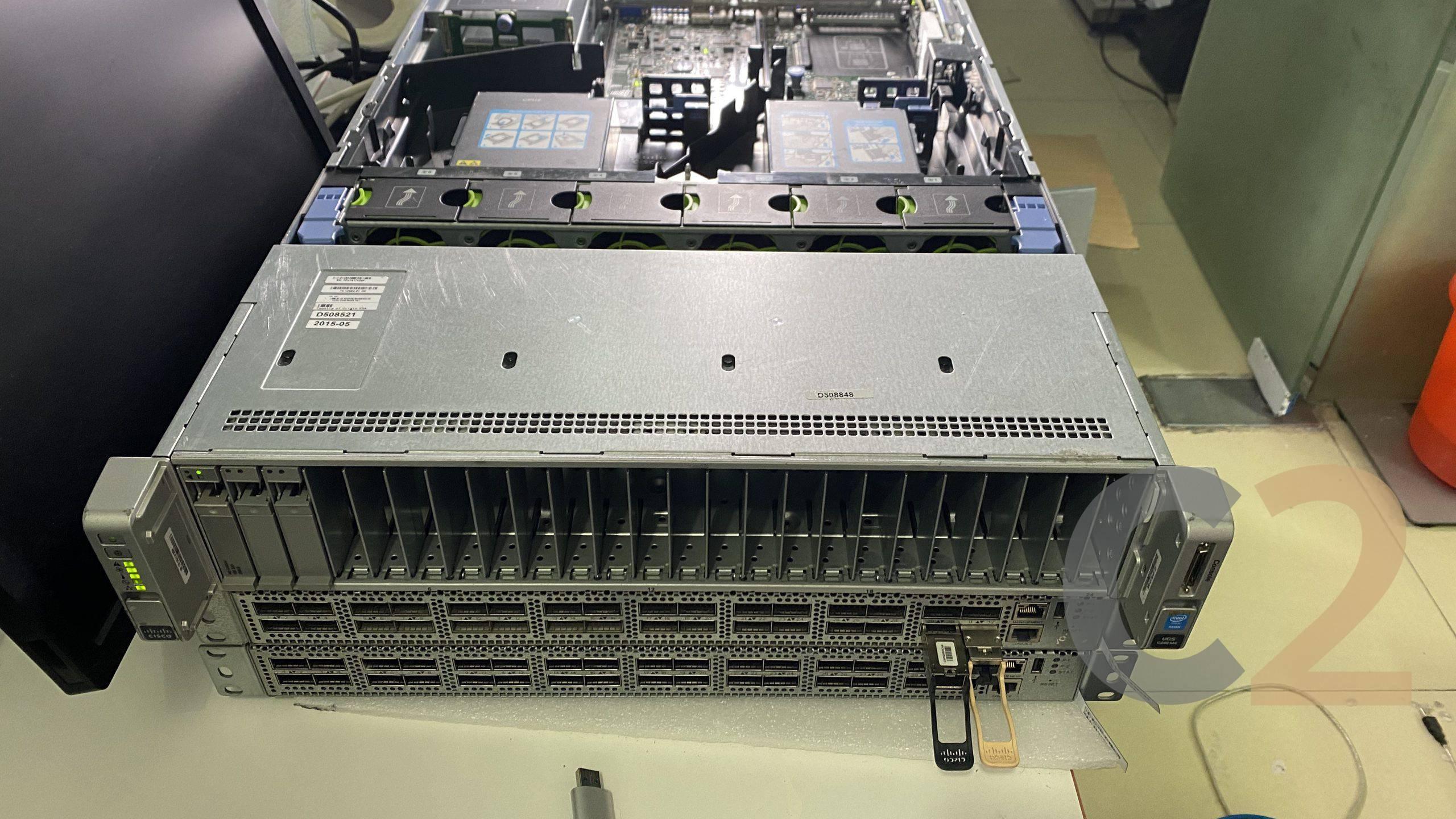 (特價一台)(USED) CISCO C240 M4SX SFF XEON E5-2680 v3 x 2pcs 16G x 8 DDR4 2133p ECC RAM MEMORY = 128G -二手- 1.2T 2.5inch SAS 12Gbps x 6pcs MRAID12G-2G RAID 650w x 2 PSU 90% NEW - C2 Computer